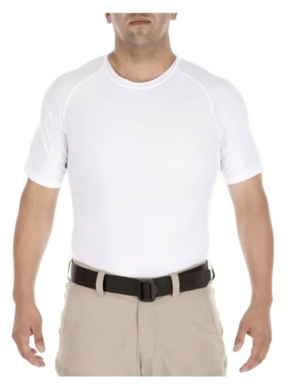 5.11 TACTICAL- MENS WHITE PLAIN CREW NECK SHORT SLEEVE T-SHIRT SIZE MEDIUM